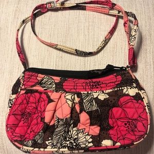 Brown and pink floral Vera Bradley crossbody